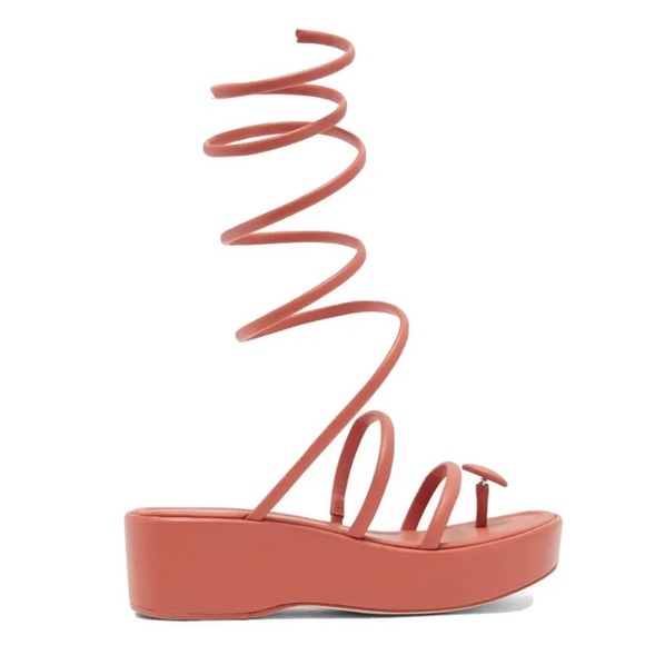 $498 Cult Gaia Alba Jasper Leather Gladiator Platform Wedge Sandals Pumps 36 NEW - Picture 2 of 10